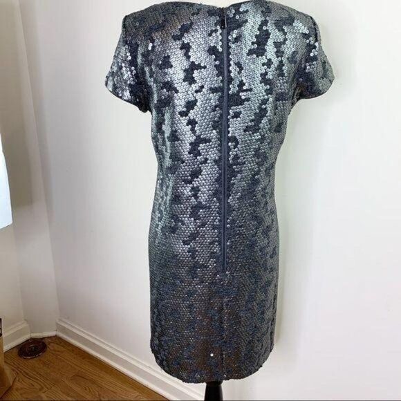 Laundry by Shelli Segal‎ Sequined Camo Gray Sheath Formal Cocktail Dress Sm - Picture 9 of 15
